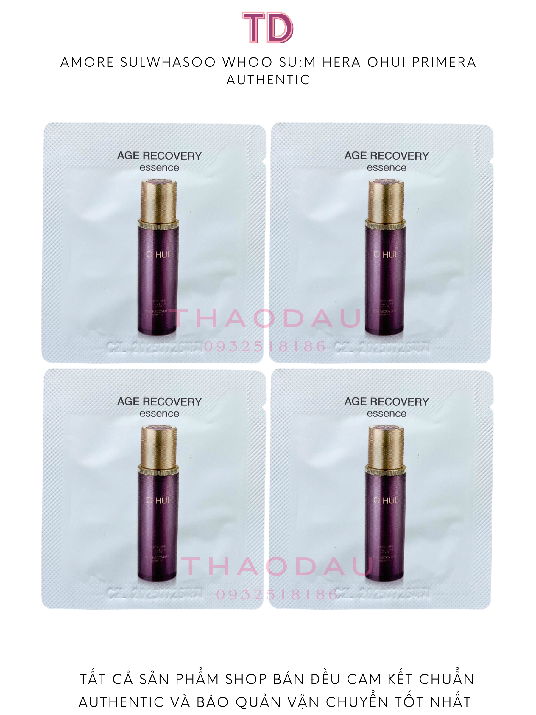 Date 2026 10 or 5 Gói Tinh Chất Ohui Tím Serum Ohui Age Recovery Essence - Dòng Chống Lão Giảm Nhăn Trẻ Hoá Da tloskorea cũ