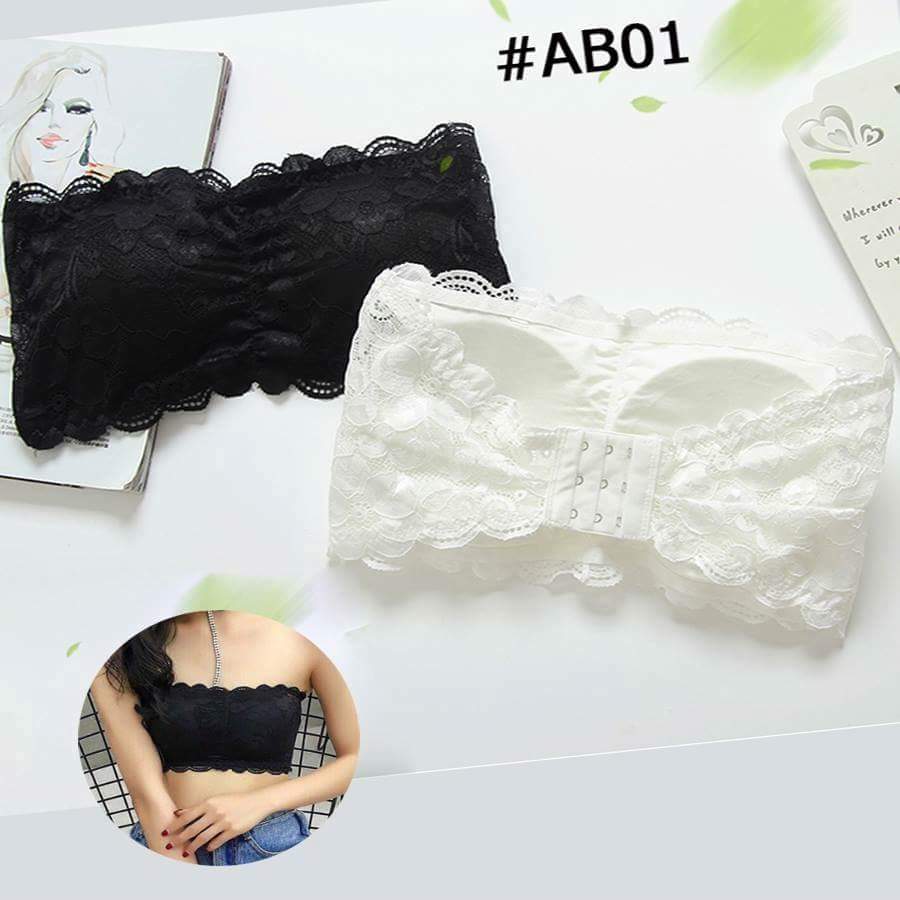 Áo ống ren cài có mút lót sẵn