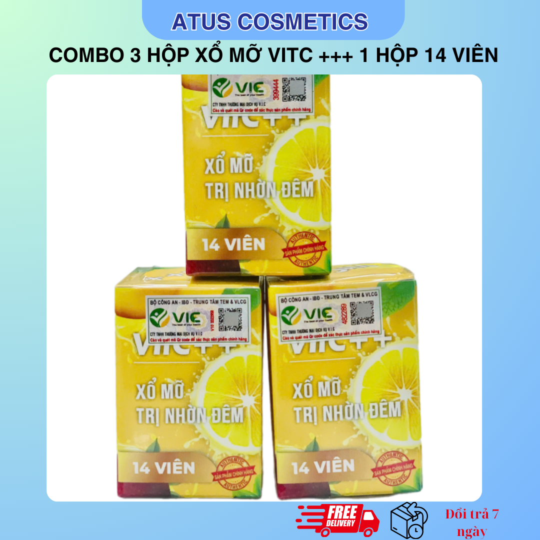 (Combo 3 hộp) Viên xổ mỡ ban đêm VITC nhà kẹo dứa chính hãng - Xổ mỡ giảm mỡ đùi bụng hiệu quả