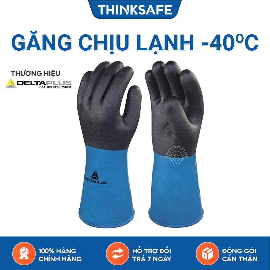 Găng tay bảo hộ, găng tay chịu lạnh -40 độ delta plus vv837 cấu tạo phủ latex, 100% arcrylic - bảo hộ thinksafe