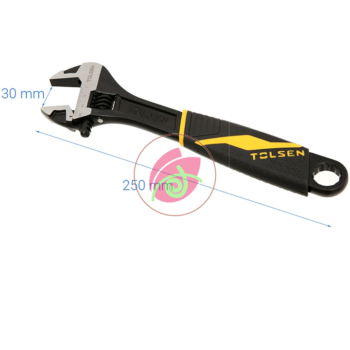Mỏ lết cán nhựa đen công nghiệp tolsen 10'' 250mm 15310