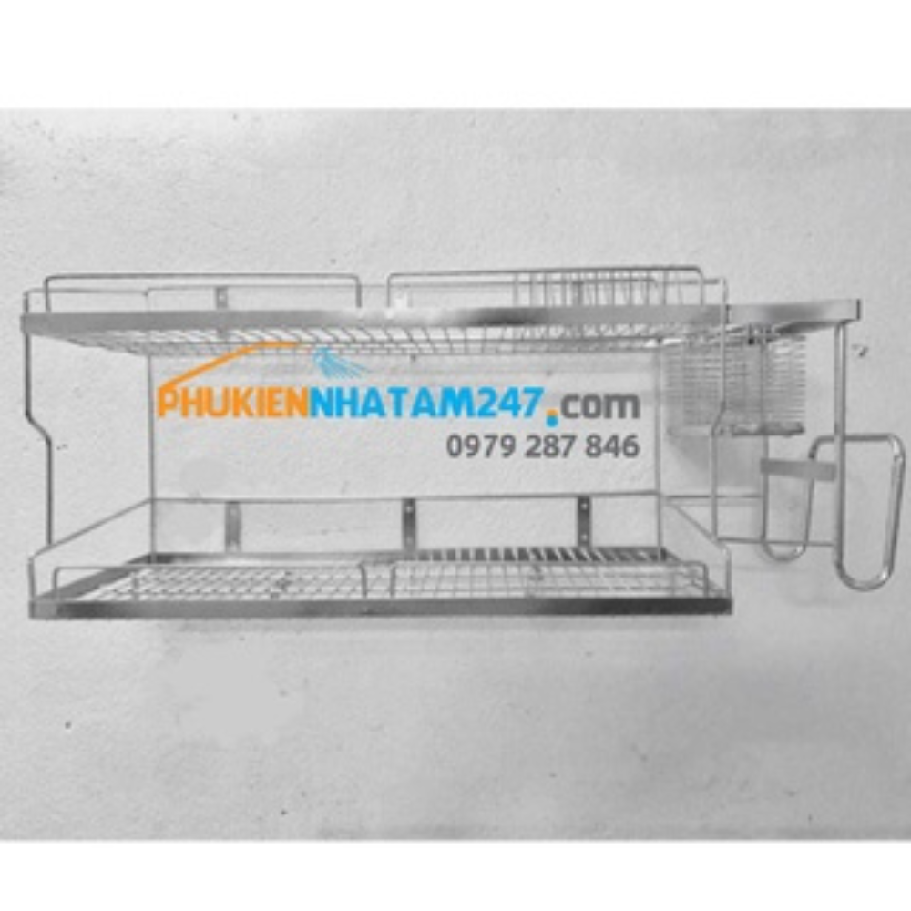 Kệ chén treo tường 2 tầng inox 304, kệ úp bát dĩa đa năng.