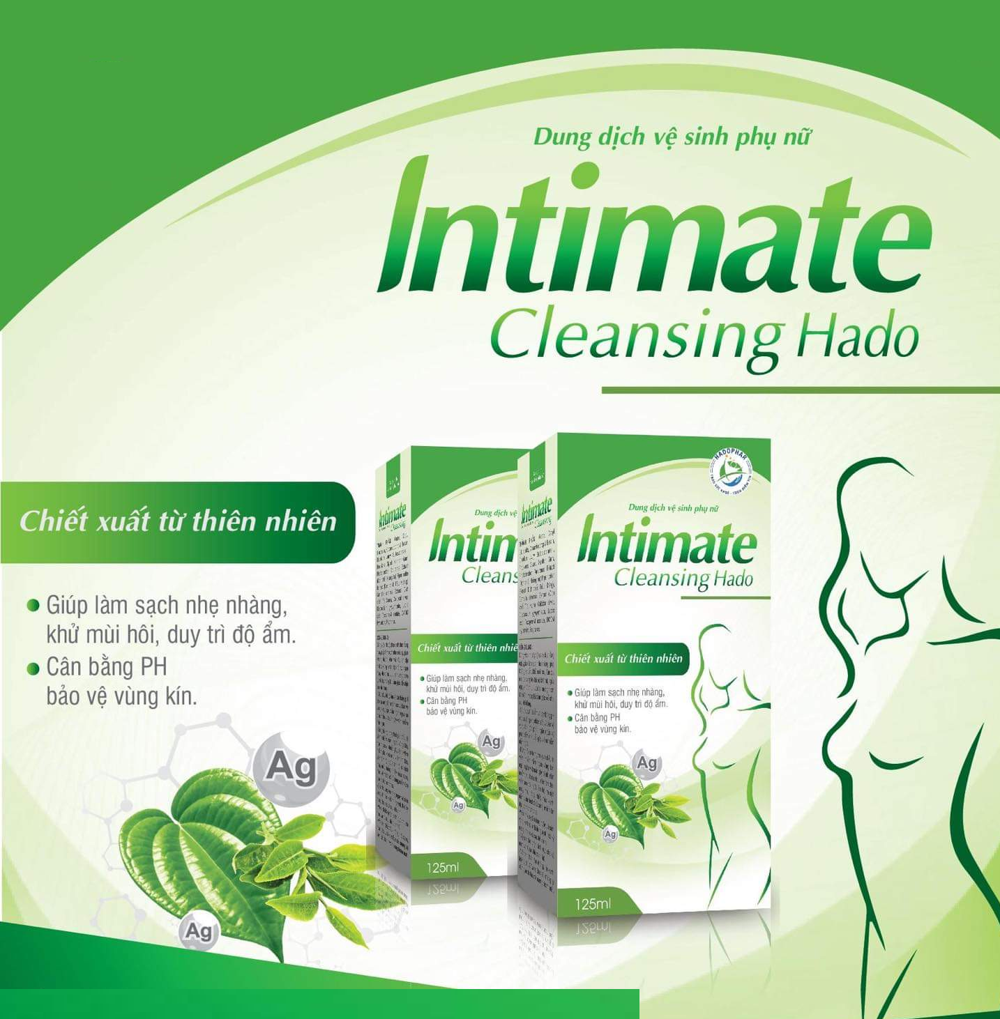Dung Dịch Vệ Sinh Phụ Nữ Trầu Không Trà Xanh Nano Bạc Intimate Cleansing - Kháng Khuẩn Khử Mùi Hôi - Ngăn Ngừa Nấm Ngứa - Intima Lọ 125Ml