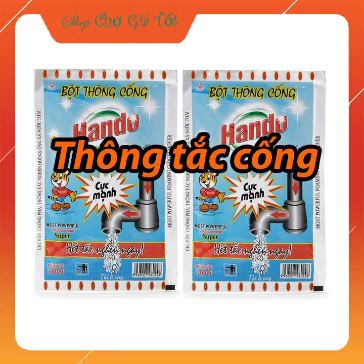 Bộ 2 gói bột thông cống Nội Địa Hando 100Gr (Xanh)