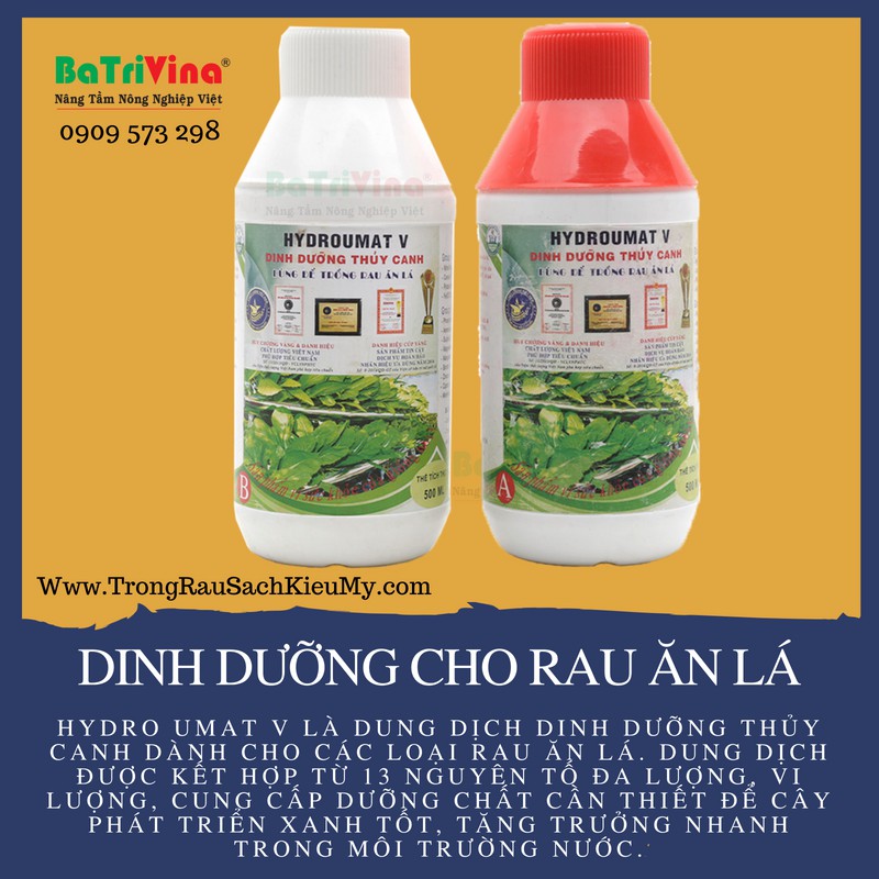[HCM]1 Lít Dinh Dưỡng Trồng Rau Thủy Canh Ăn Lá Hydro Umat V