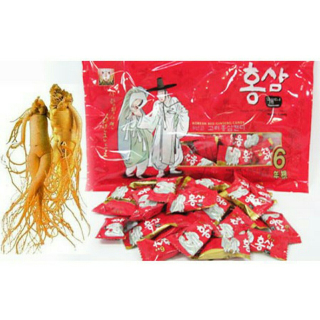 Kẹo hồng sâm ông bà lão 200g- hồng sâm 6 năm tuổi - thượng hạng