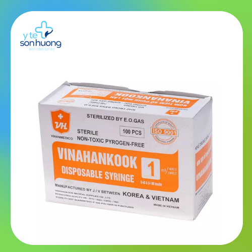 Bơm tiêm Vinahankook 1ml/cc Insuline ( cỡ kim30G x 1/2'')