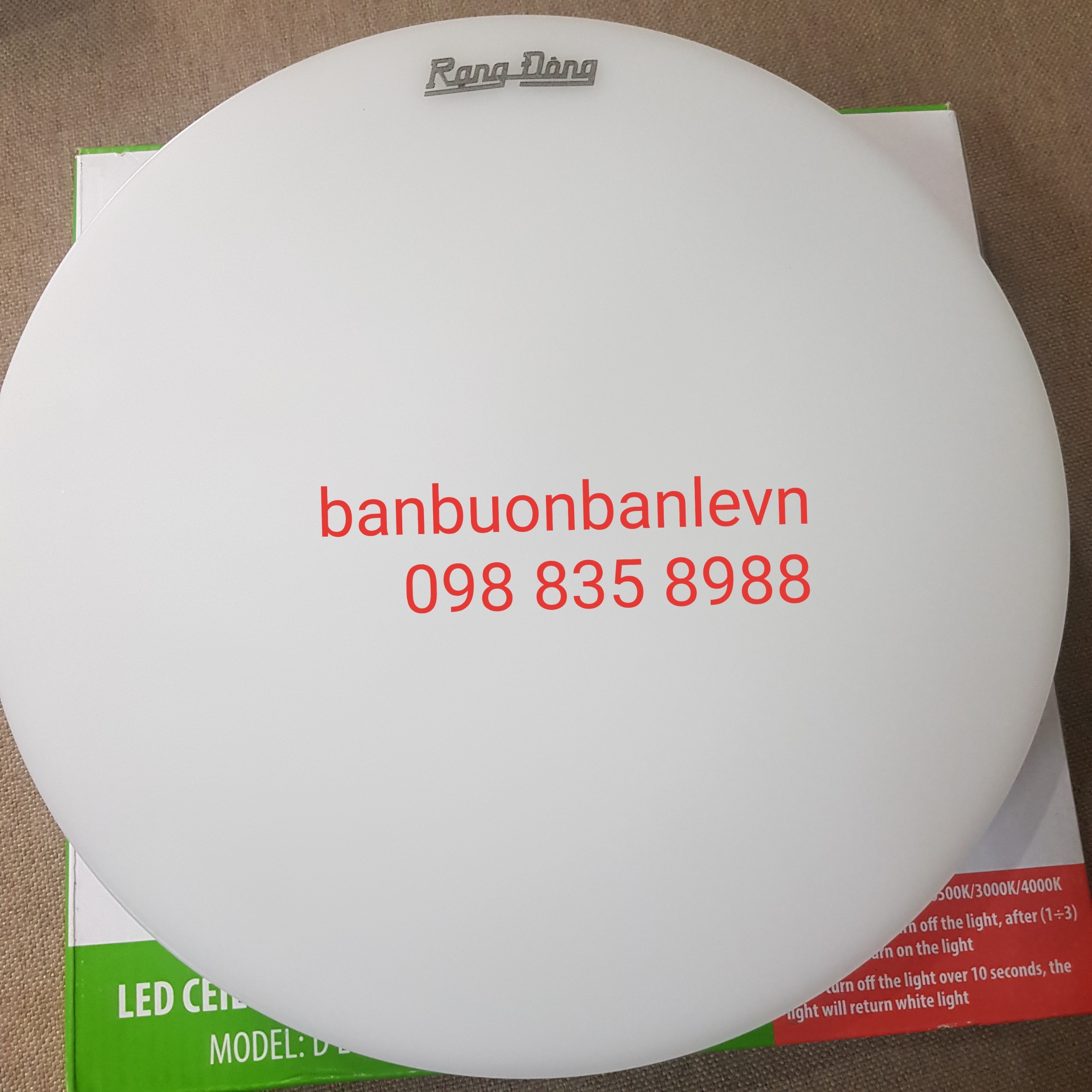 Đèn LED Ốp trần tròn tràn viền Đổi màu 24 W Rạng Đông