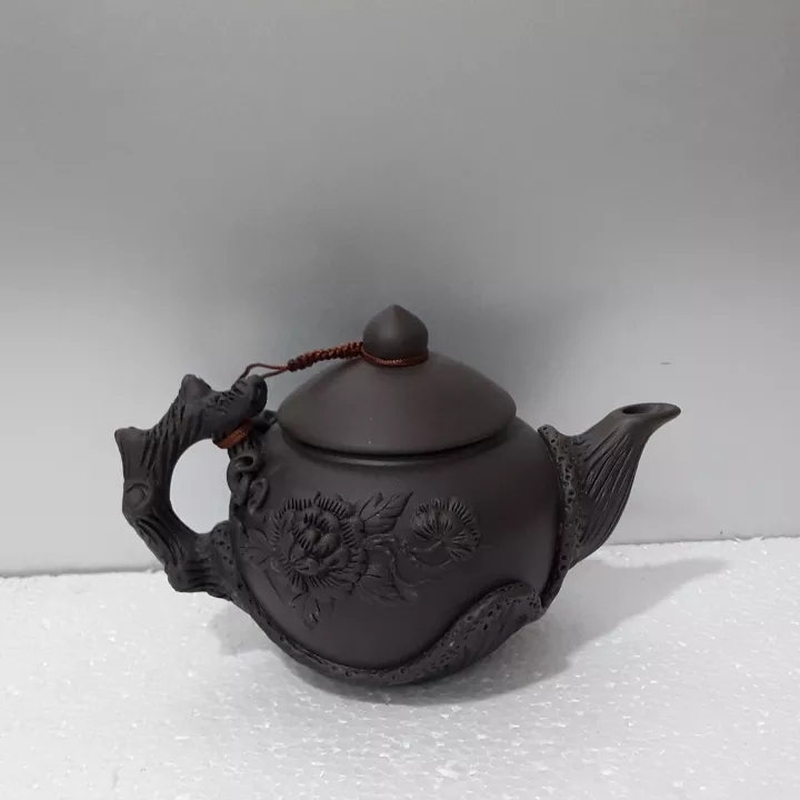 ẤM PHA TRÀ TỬ SA BÁT TRÀNG HỌA TIẾT ĐẮP NỔI (400ml)