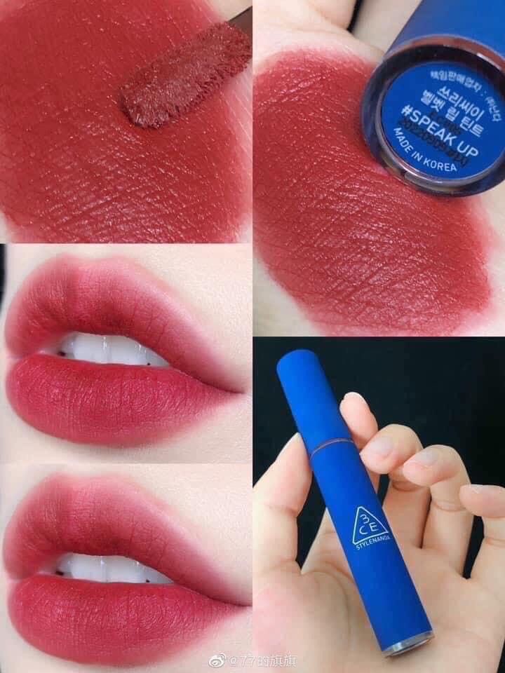 [HCM]{Chuẩn xịn}Son 3CE Xanh Dương SPEAK UP- Make in Korea - hàng chuẩn check code