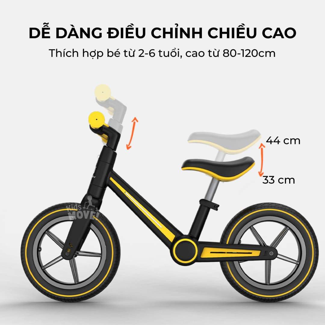 Xe thăng bằng cho bé gấp gọn Uonibaby chất liệu khung nhôm hàng không lốp