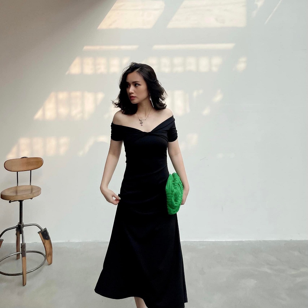 Váy đen Dáng Dài Trễ Vai giá tốt Tháng 05,2024|BigGo Việt Nam