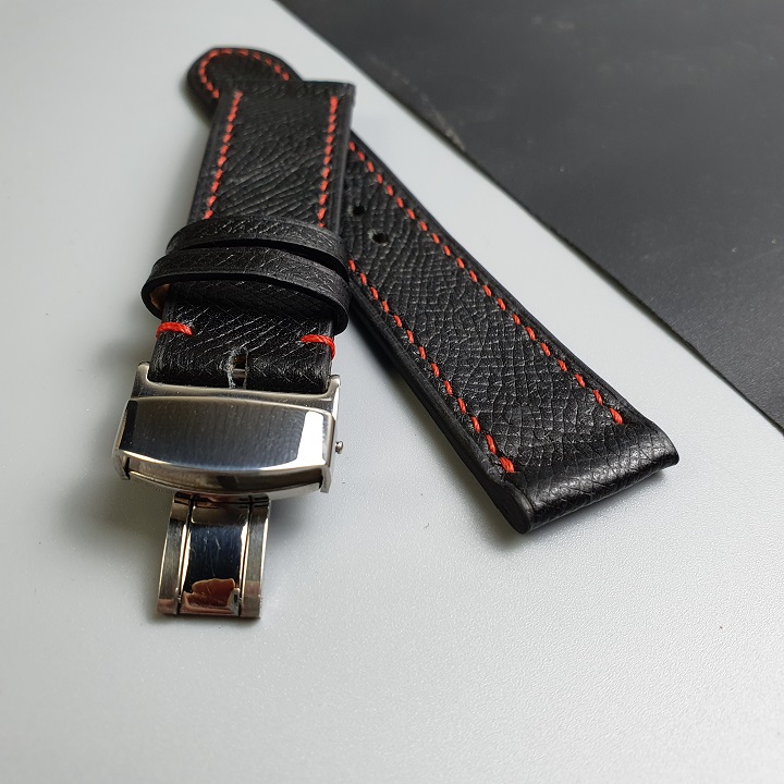 [Da thật] Dây đồng hồ da Epsom handmade AL106 (kèm hộp + phụ kiện) (size 20/ Size 22); 100% da bò thật, BH 3 năm