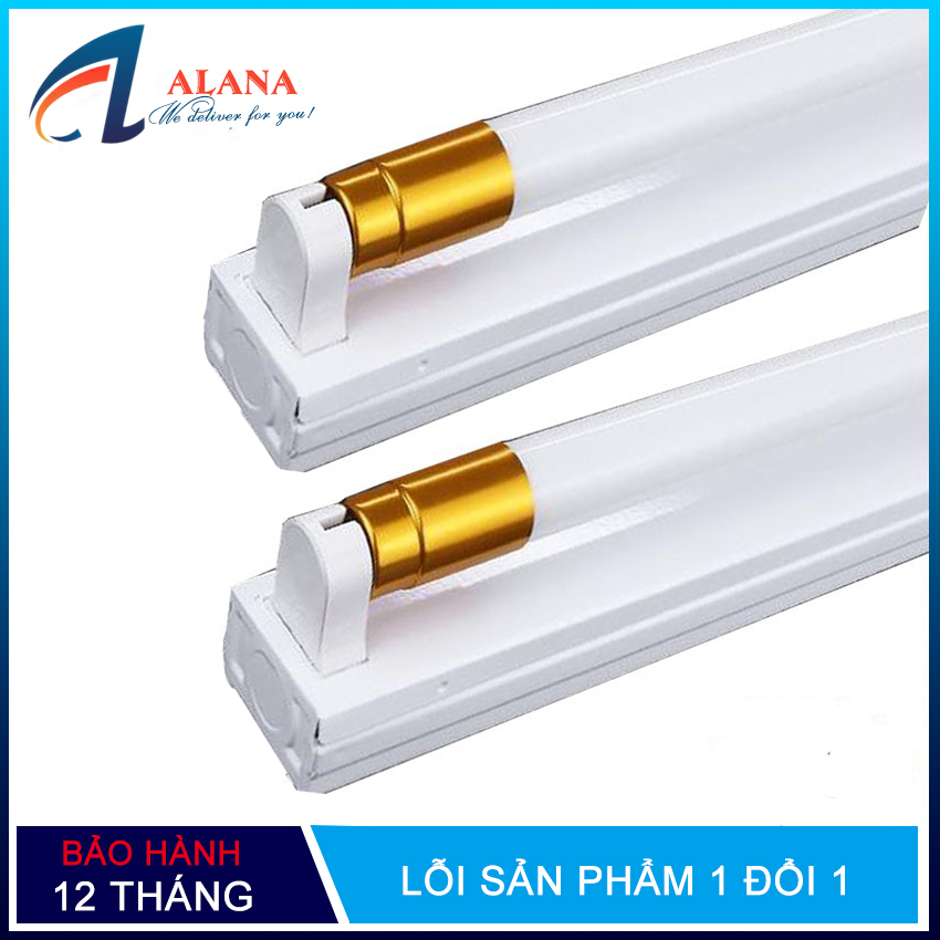 Bộ 2 Bóng đèn led Tuýp thủy tinh 30W 1,2m + 2 Máng đèn led tuýp 1.2m