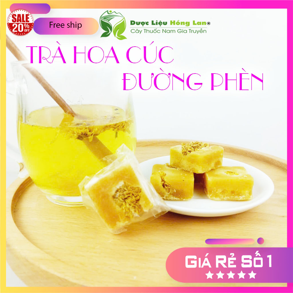 Trà Hoa Cúc Đường Phèn viên hoa nổi 100% như hình [Thanh Nhiệt Giải Độc Cải Thiện Giấc Ngủ,...] - Dược Liệu Hồng Lan