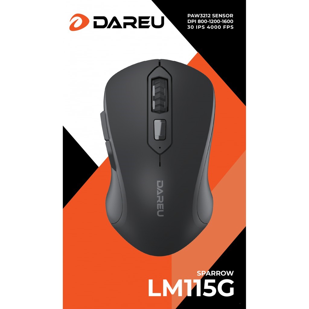 Chuột không dây máy vi tính dareu lm115g màu đen kết nối xa 10m- hàng mai hoàng