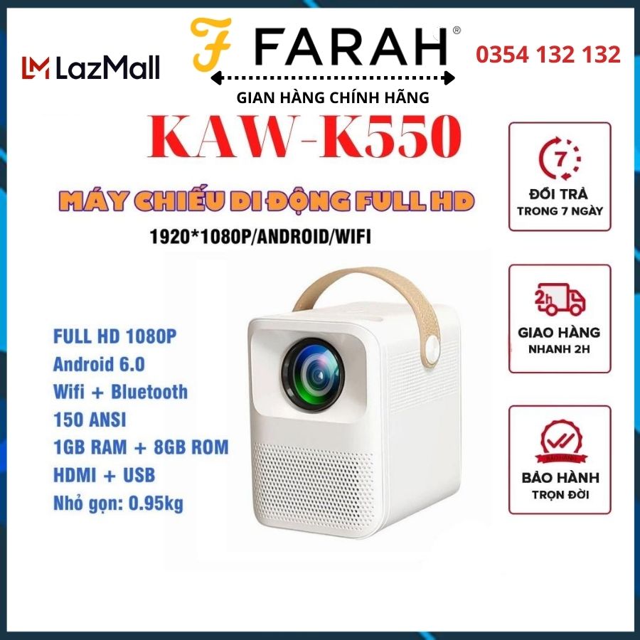 Máy chiếu tốt, máy chiếu beecube , máy chiếu giá rẻ, máy chiếu epson, máy chiếu panasonic, giá máy chiếu, Máy chiếu mini KAW-K550, Kết nối điện thoại máy tính, kết nối wifi, thay thế 1 chiếc Smart TV Siêu nét