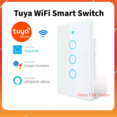 Công tắc thông minh wifi tuya mặt cảm ứng, điều khiển từ xa qua điện thoại
