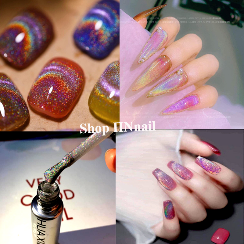 Sơn  gelmắt mèo cầu vồng huaxi và sơn gel as Flash chai 15ml chăm sóc móng làm nail mi shop Nailart shop