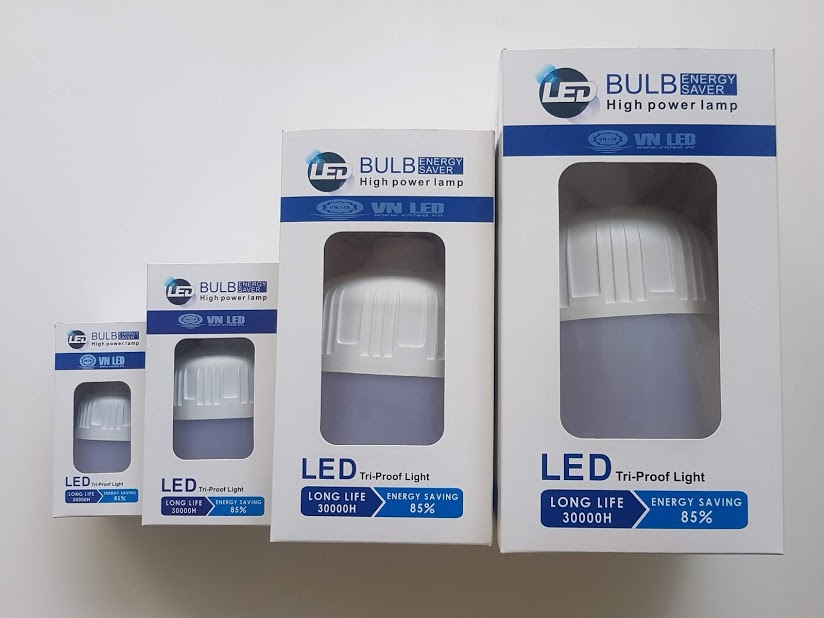 Bộ 10 Bóng đèn Led trụ 50W đuôi xoáy E27, vnled, vietnamled, 0936395395