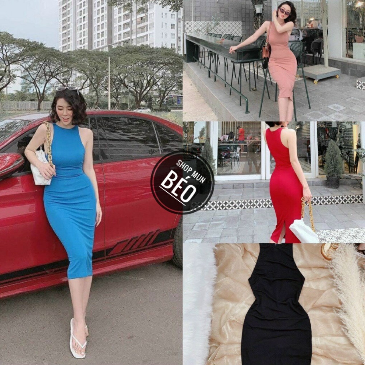 [MẪU MỚI] Đầm Body Ba Lỗ Xẻ Sau Chất Thun Gân Thích Hợp Mặc Đi Tiệc Đi Làm Đi Chơi Phù Hợp Với Mọi Phong Cách