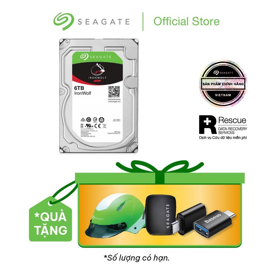 Ổ cứng hdd 3.5" nas seagate ironwolf 6tb sata 5400rpm_st6000vn001