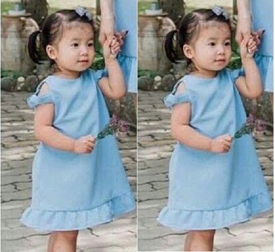 Váy bèo áo hở vai cho bé VMB22