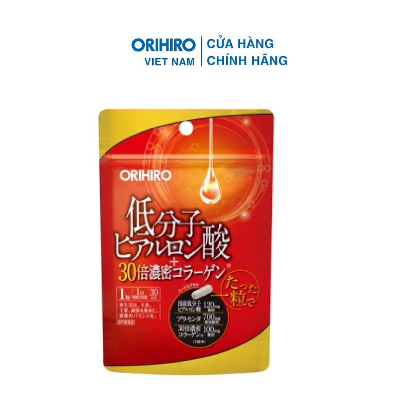 Viên Uống Collagen Cấp Nước Orihiro 30 Viên Giúp Da Săn Chắc, Đàn Hồi, Cấp Ẩm Cho Lớp Biểu Bì Da
