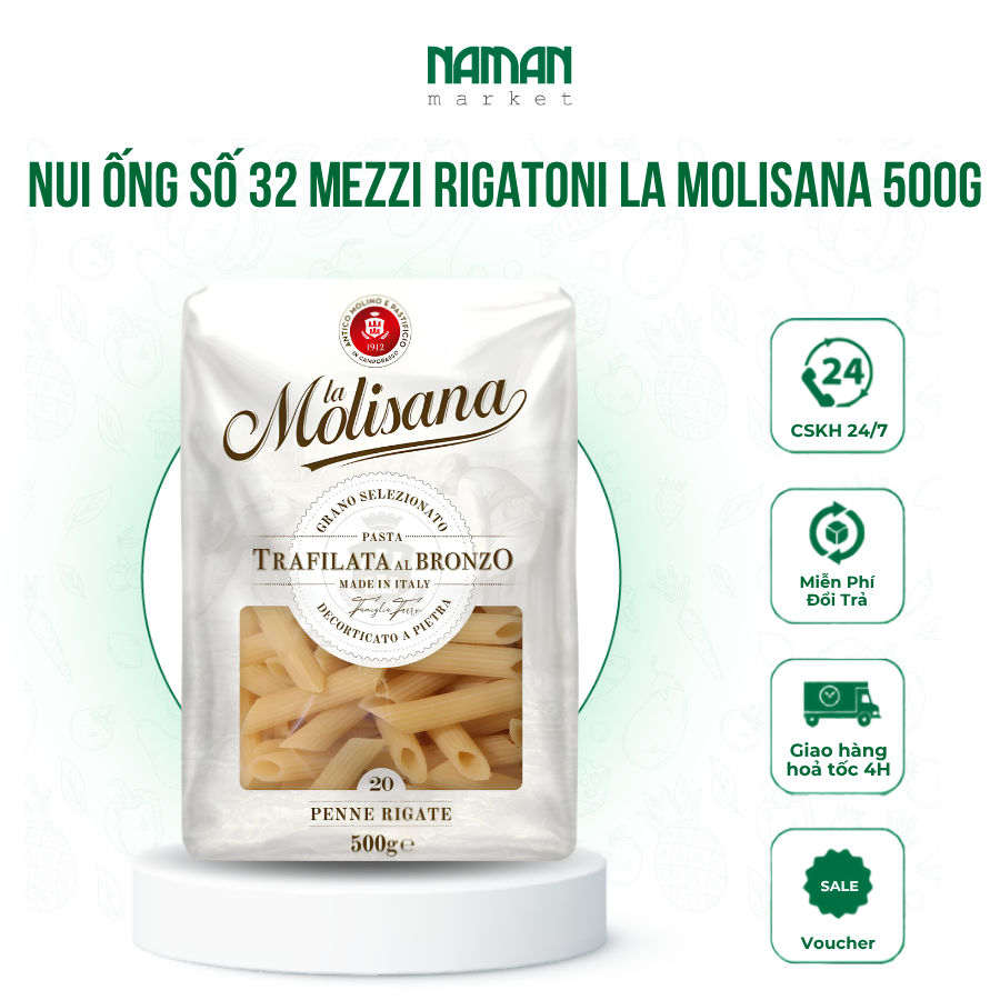 Nui Ống Số 32 Mezzi Rigatoni La Molisana 500G