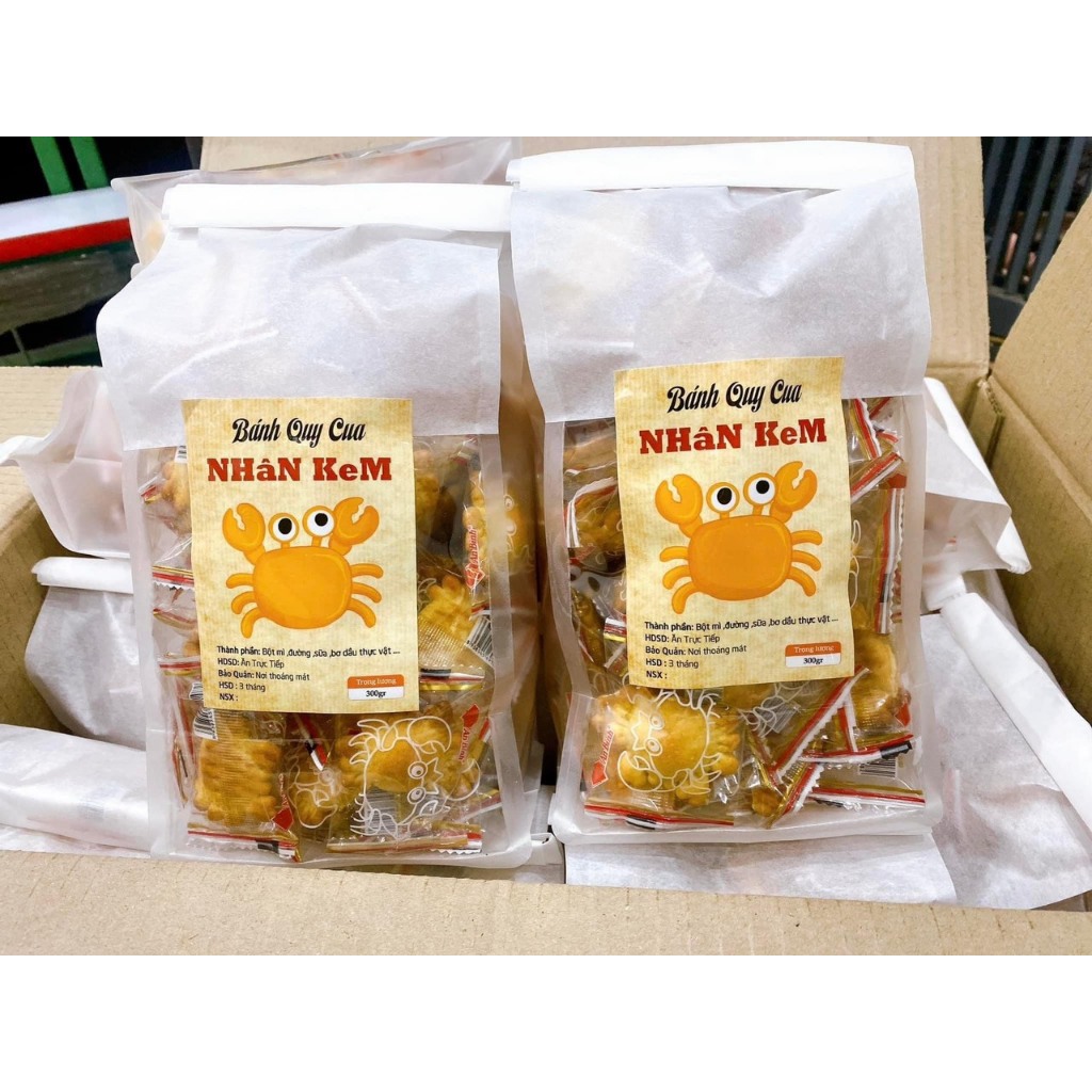 Bánh cua nhân kem bơ sữa , bánh cua kem bơ sữa 300g