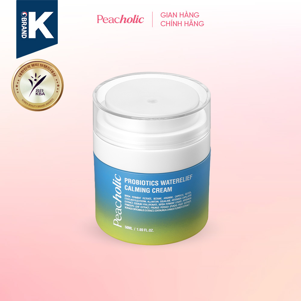   NEW  Kem dưỡng ẩm chiết xuất ngải cứu và lợi khuẩn PEACHOLIC Probiotics Calming Cream 50ml 