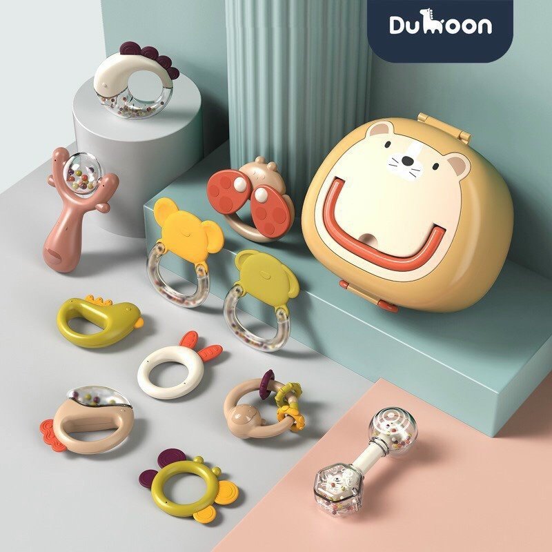 Bộ 10 món đồ chơi xúc xắc lục lạc gặm nướu dumoon