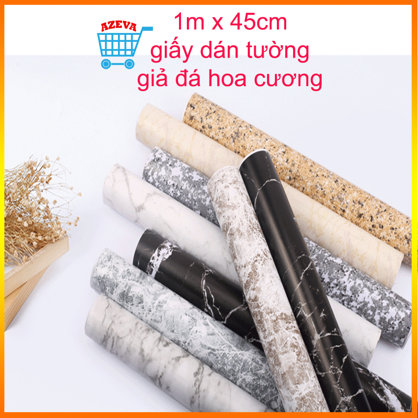 Giấy dán tường đá hoa cương giá bán 1m x 45cm, giấy dán tường giả đá, giấy dán tường giả đá hoa cương, giấy dán tường giả gạch đá, giấy dán tường vân đá hoa cương - AZEVA