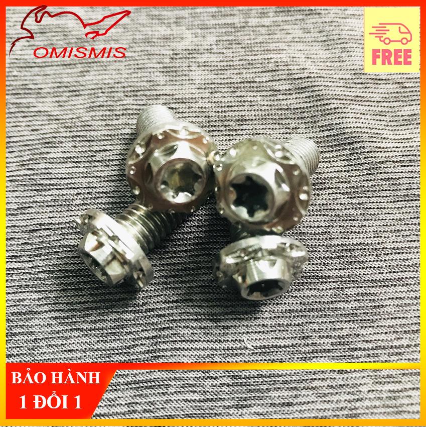 [HCM][MẪU ĐẦU BÔNG TUYẾT] BỘ 4 ỐC GẮN ĐĨA INOX XỊN 8L2.5 PHÂN GẮN ĐƯỢC ỐC ĐĨAỐC GÁC CHÂN YAMAHA EXCITER WINNER SONIC...MÀU TRẮNG