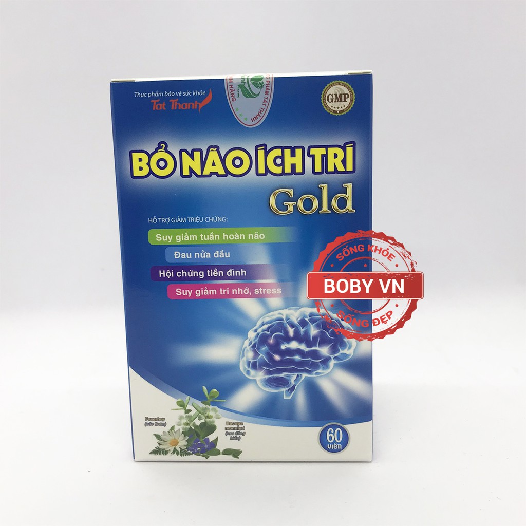 Bổ não ích trí gold - hộp 60 viên - tăng tuần hoàn não - ngăn ngừa thiếu máu não.