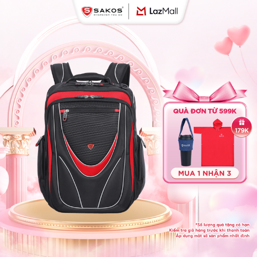  Balo laptop cao cấp SAKOS LAMBORGHINI 17 inch - Chất liệu cao cấp Thiết kế mạnh mẽ Phân ngăn thông minh đệm EVA êm ái. 