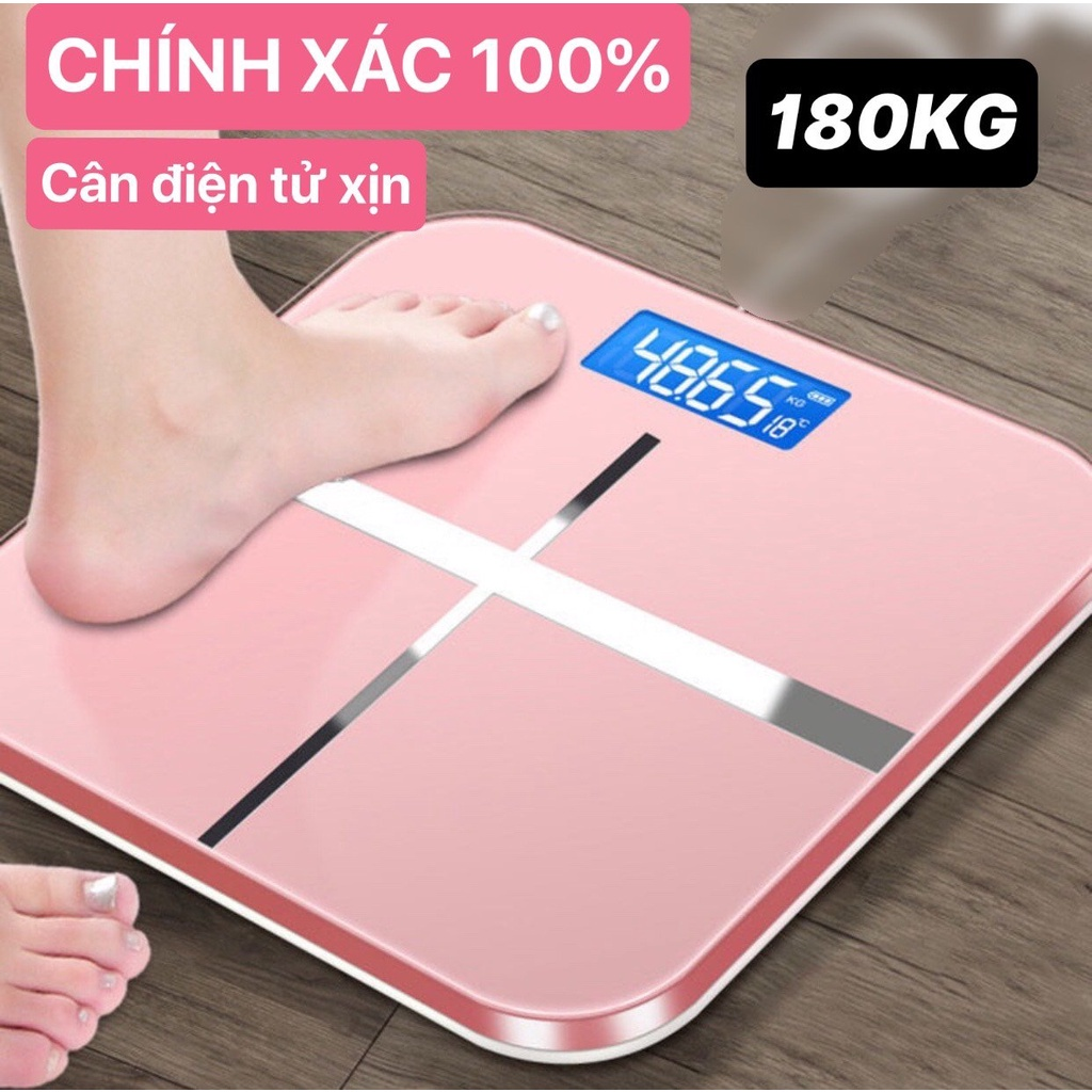 (HÀNG CHUẨN 100%, TẶNG KÈM PIN) CÂN ĐIỆN TỬ CÂN SỨC KHỎE BỀN VÀ CHUẨN DÙNG PIN AAA - CÂN SỨC KHỎE GIA ĐÌNH XỊN - CÂN ĐIỆN TỬ MINI - BỀN TỐT, ĐỘ CHÍNH XÁC CAO, CHỊU LỰC ĐẾN 180KG