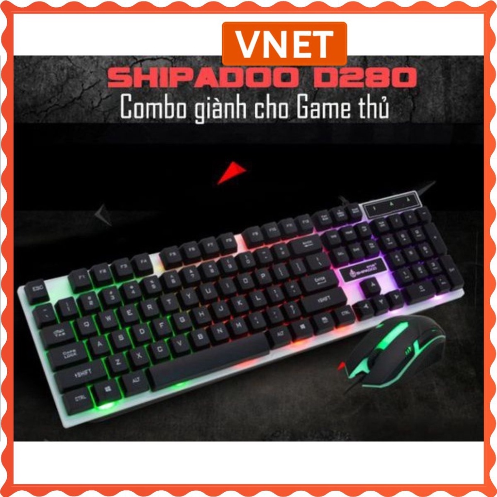 ▽ Bộ Bàn Phím Gaming Giả Cơ có dây Kèm Chuột D280 D950 ZE-9830 có đèn Led 7 màu cực đẹp bảo hành 12 tháng lỗi 1 đổi 1 VNET