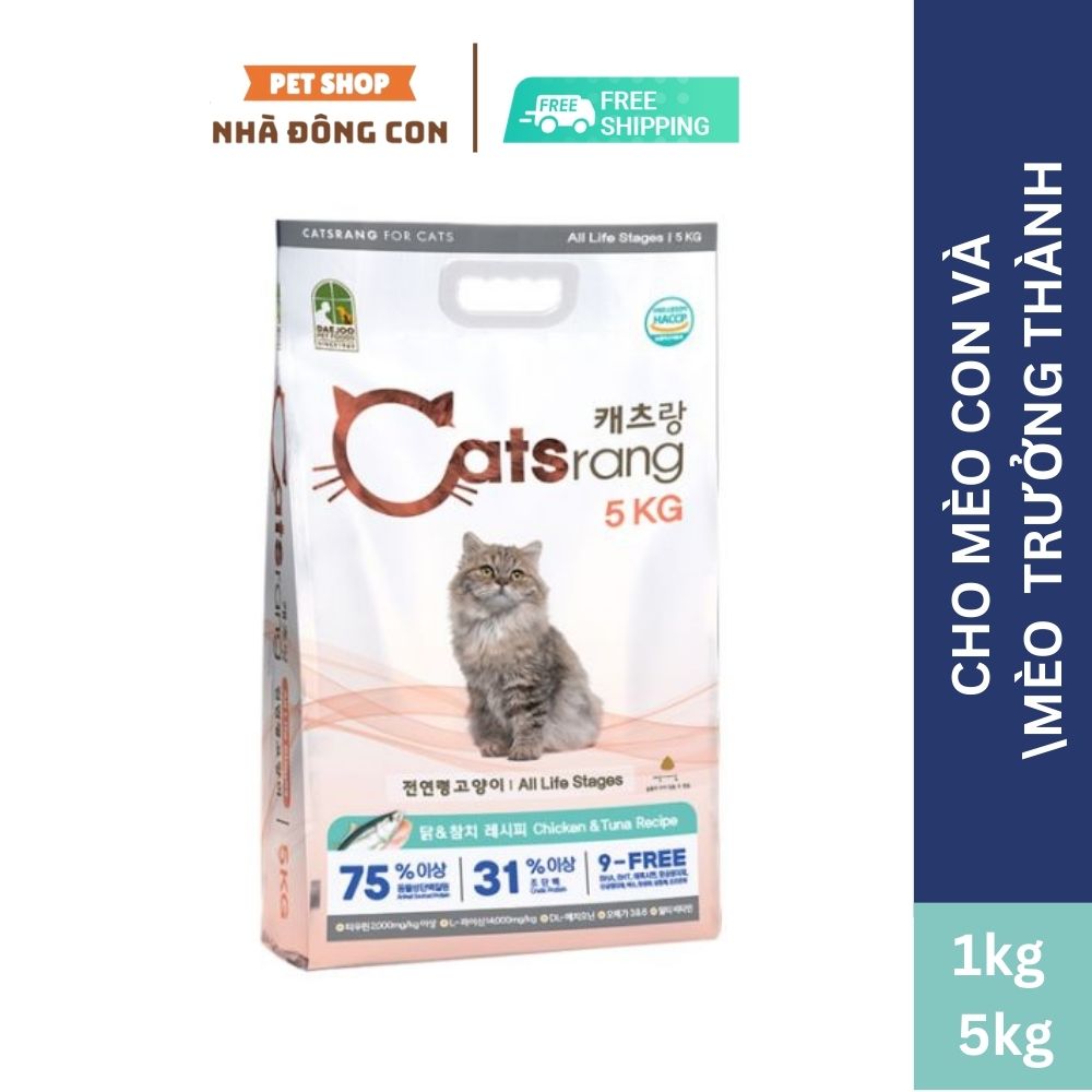Thức ăn hạt cho mèo mọi lứa tuổi catsrang 5kg