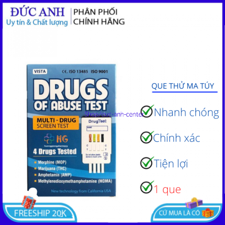 Que thử ma tuý tổng hợp 4 chân test 4 chất gây nghiện nhanh chóng, chính xác