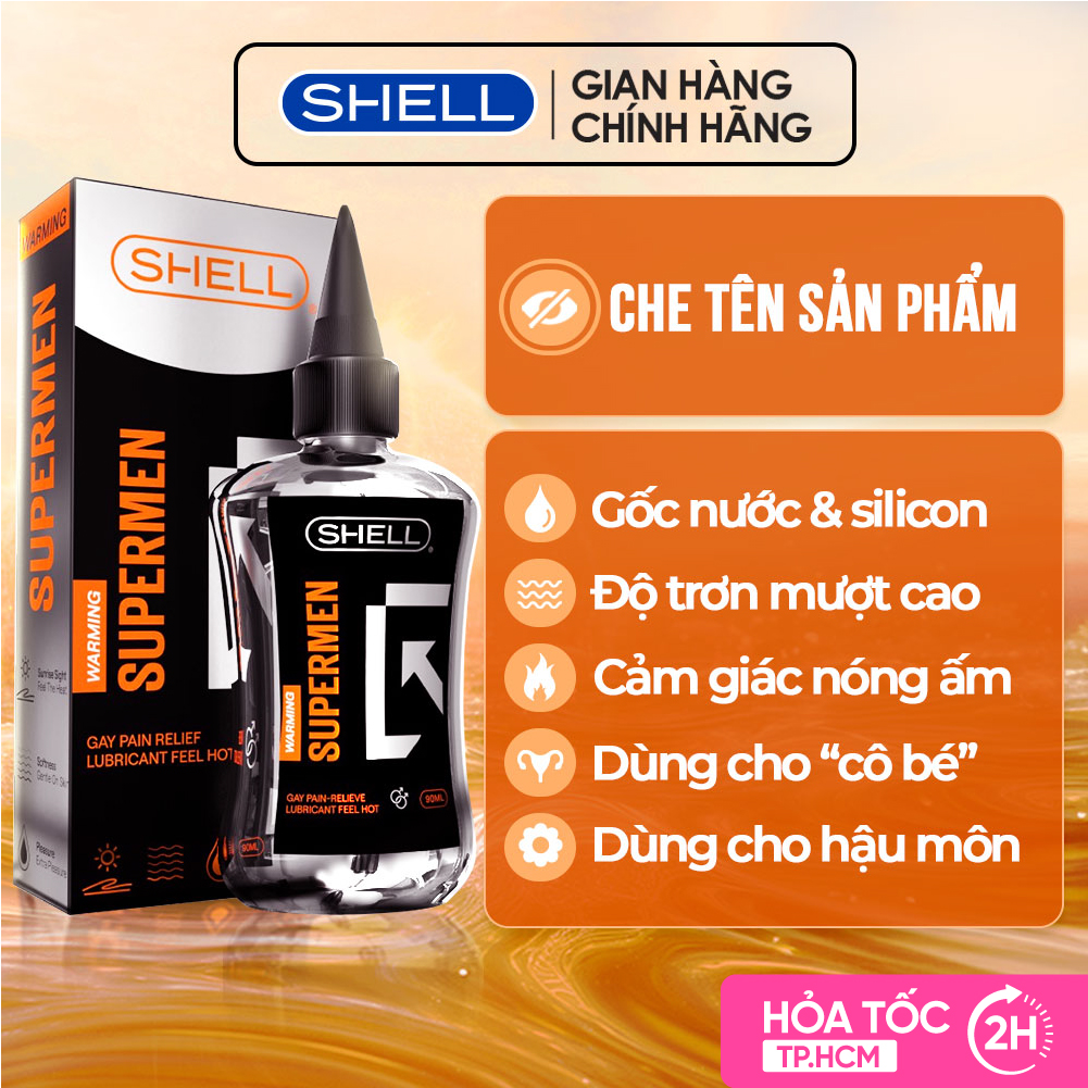 Gel bôi trơn hậu môn nóng ấm Shell Supermen Warming - Chai 90ml | SHELL CHÍNH HÃNG