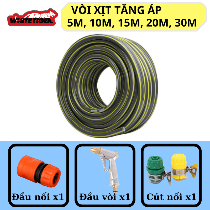 Vòi xịt nước tăng áp làm sạch nhà cửa, rửa xe và tưới cây (Loại 10 mét)