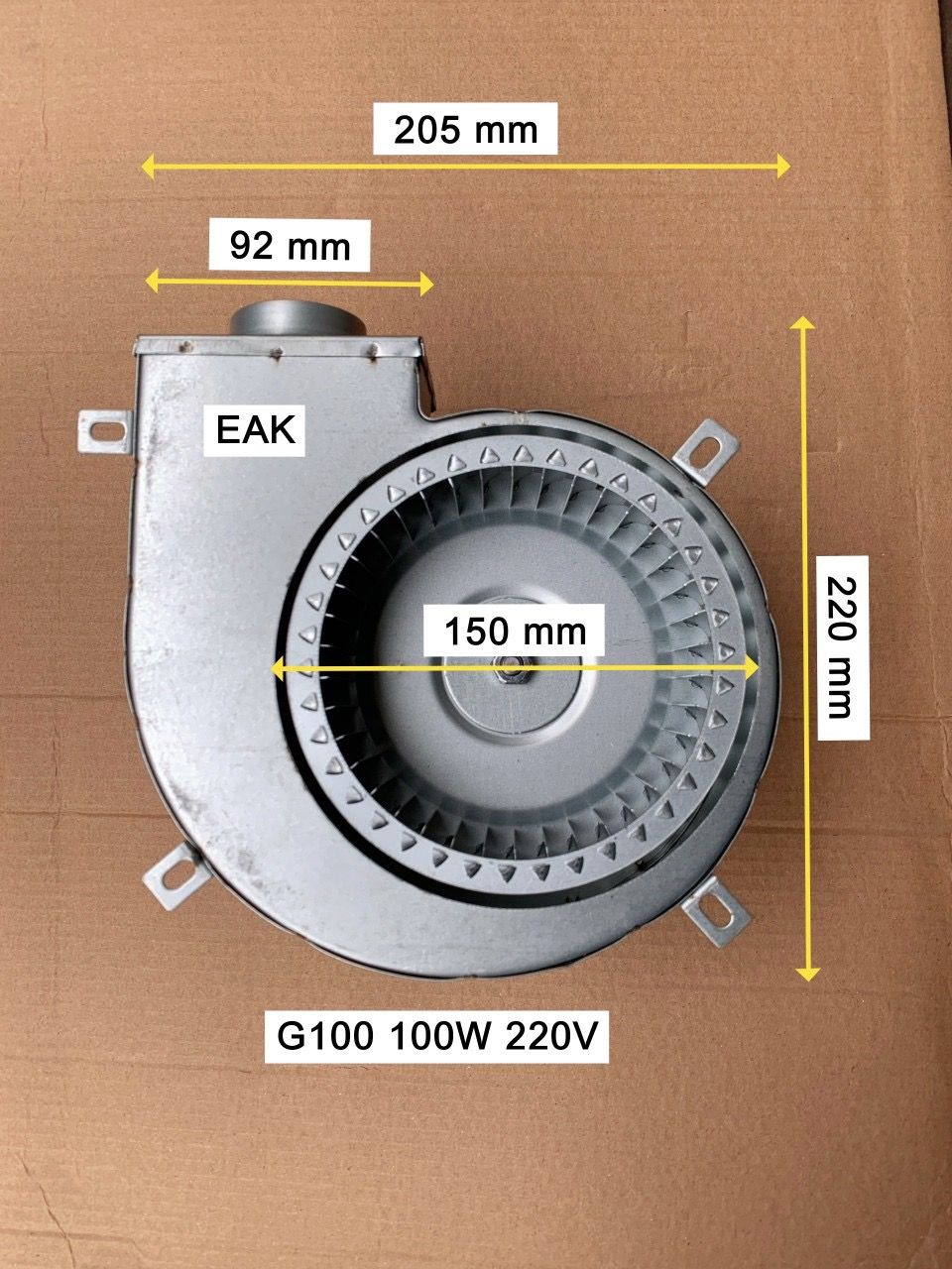 EAK - Quạt sò tủ sấy G100 100W 220V 2650r/min 400Pa 400m3/h