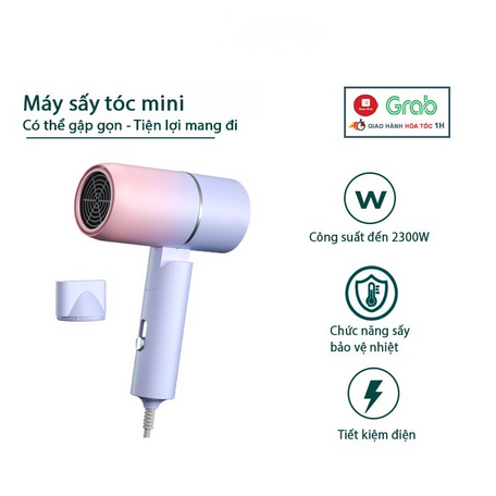 Mw hàng nội địa cao cấp ,Máy sấy tóc mini gấp gọn tạo kiểu tóc chuyên nghiệp công suất lớn áy sấy tóc mini gấp gọn Bedabenc tạo kiểu chuyên nghiệp công suất lớn 1000W