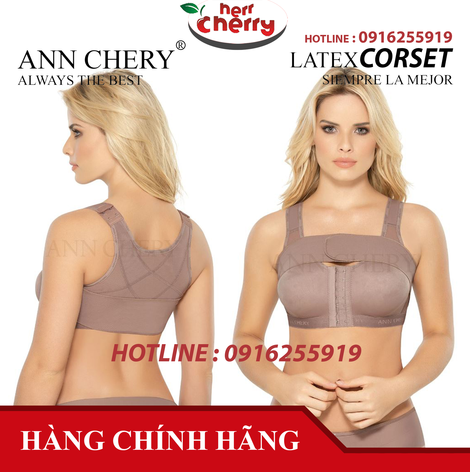 Áo ngực có kèm đai quấn nâng ngực Ann Chery 3013 - Gen định hình ngực sau phẫu thuật thẩm mỹ nâng ngực