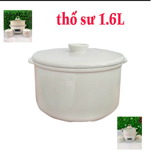 Nắp sứ 1.6 Lít thay thế nắp sứ của thố sứ nồi nấu chậm Bear 1.6L