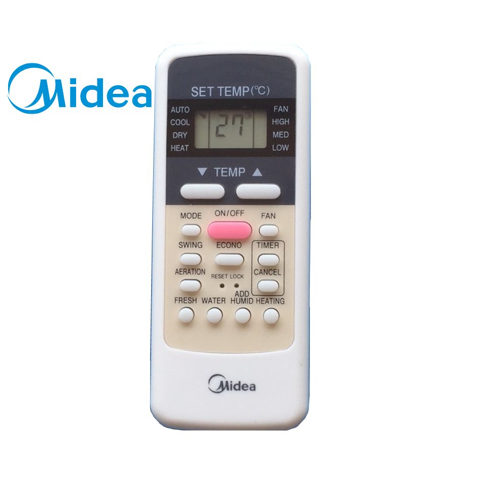 Điều khiển cho điều hòa 1 và 2 chiều Midea (Nút hồng)