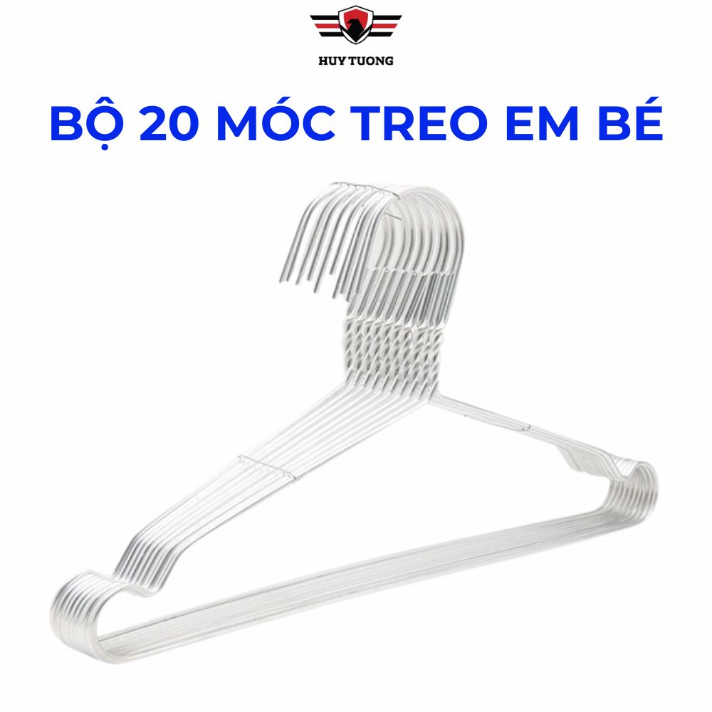 Bộ 20 Móc Phơi Đồ Trẻ Em, Móc Nhôm Em Bé, Móc Quần Áo Trẻ Em Sơ Sinh- Huy Tưởng