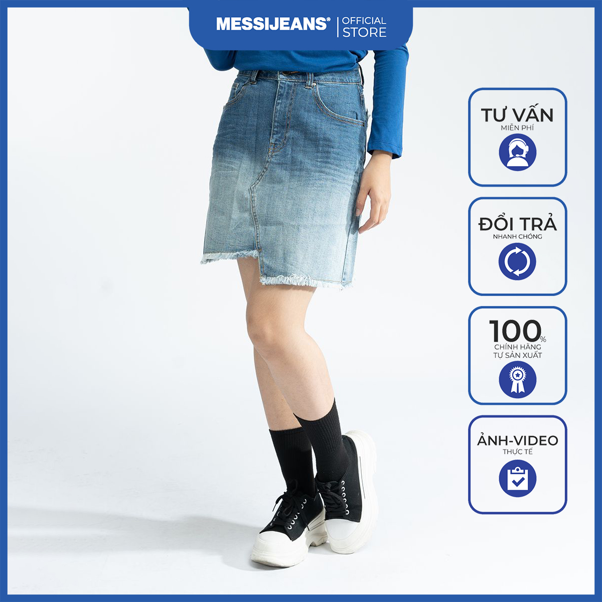 Chân váy jeans nữ messi sjw-736