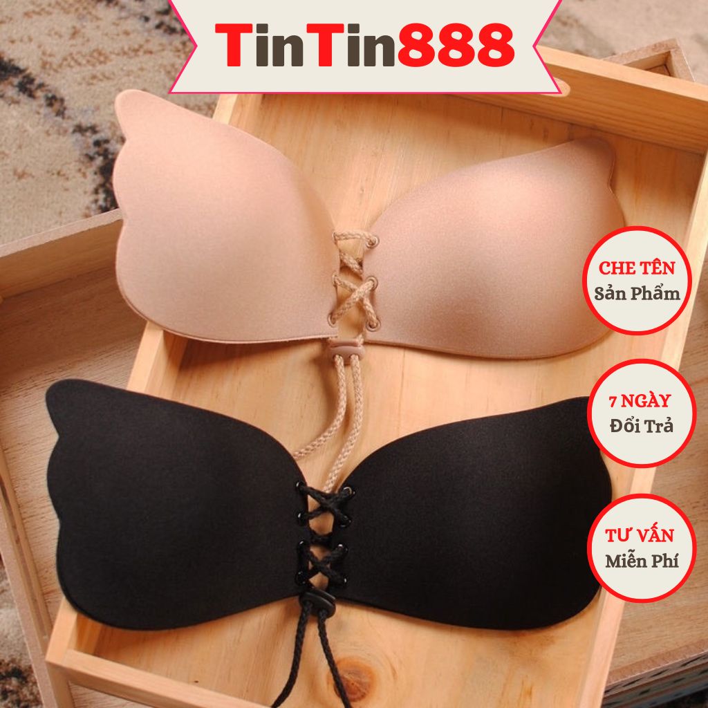 Miếng dán ngực tạo khe nâng ngực  thông hơi chống nước dùng nhiều lần- Miếng dán ngực dây rút cánh tiên - Miếng dán ngực chống nước - TinTin888